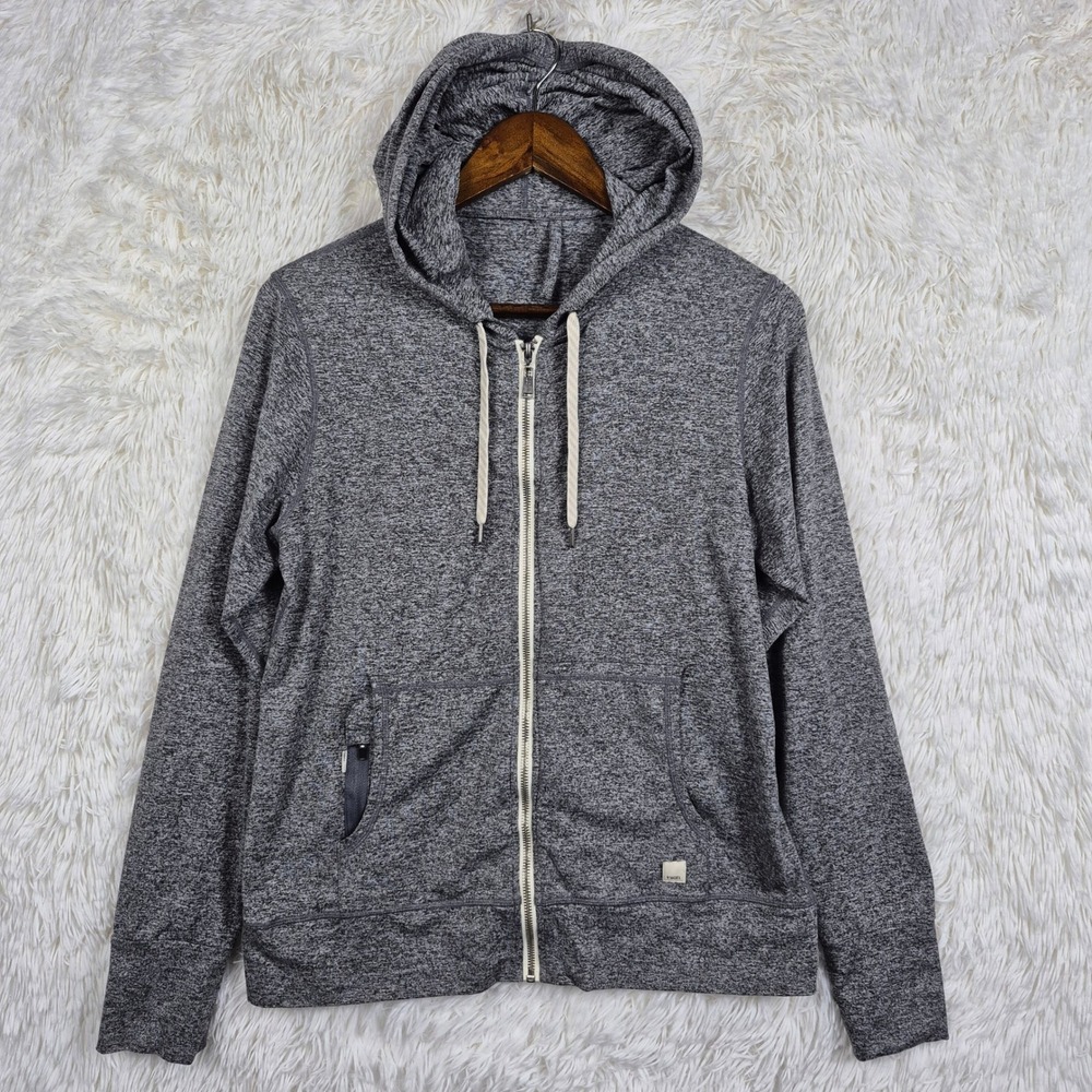 Vuori Halo Performance Zip Up Hoodie Charcoal Heather Gray DreamKnit Womens L